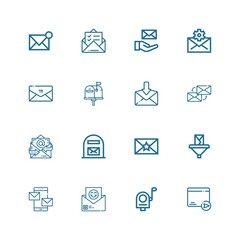 Editable 16 e-mail icons for web and mobile