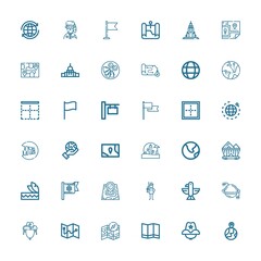 Editable 36 america icons for web and mobile