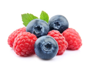 Sweet blueberries and raspberry