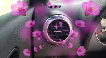 air conductors car air condition aroma flowers