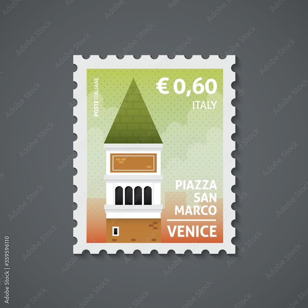 Canvas Prints italy postage stamp.