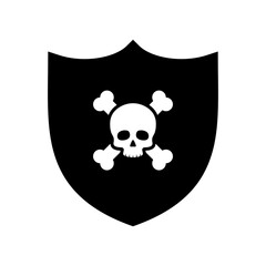 Vector Shield With Cross Bones and Skull Illustration