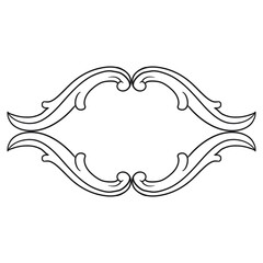 Fototapeta premium Classical baroque vector of vintage element for design. Decorative design element filigree calligraphy vector. You can use for wedding decoration of greeting card and laser cutting.