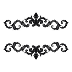 Fototapeta na wymiar Classical baroque vector of vintage element for design. Decorative design element filigree calligraphy vector. You can use for wedding decoration of greeting card and laser cutting.