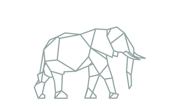 Abstract Geometric Elephant Vector Image