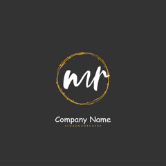 M R MR Initial handwriting and signature logo design with circle. Beautiful design handwritten logo for fashion, team, wedding, luxury logo.