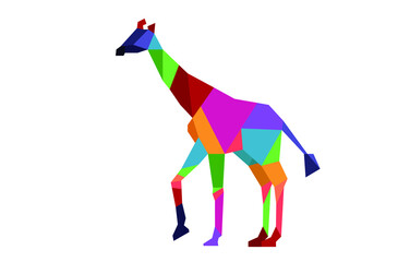 Abstract Geometric Color giraffe Vector Image