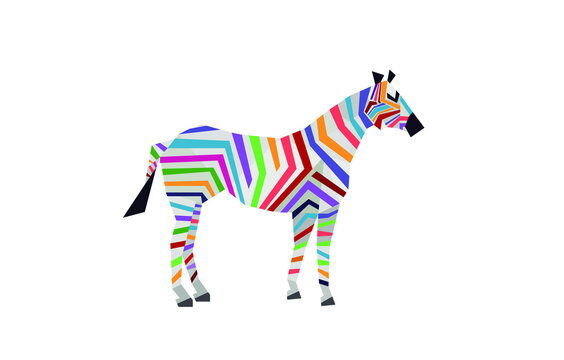 Abstract Geometric Color Zebra Vector Image 
