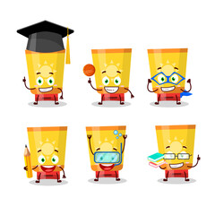 School student of sun block cartoon character with various expressions