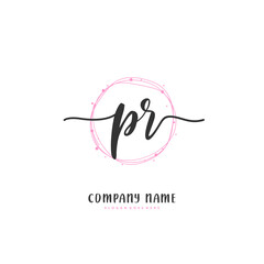 Q R QR Initial handwriting and signature logo design with circle. Beautiful design handwritten logo for fashion, team, wedding, luxury logo.