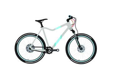 Obraz premium Modern city or mountain bike with V-brakes. Multi-speed bicycle for adults.