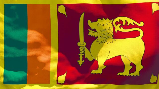 The national flag of Sri Lanka flutters in the wind