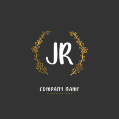 J R JR Initial handwriting and signature logo design with circle. Beautiful design handwritten logo for fashion, team, wedding, luxury logo.