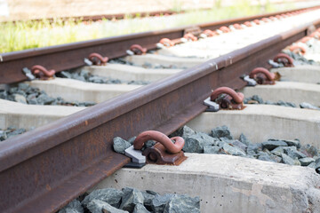 Iron rustyRailway tracks railroad for Trains