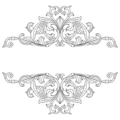 Classical baroque vector of vintage element for design. Decorative design element filigree calligraphy vector. You can use for wedding decoration of greeting card and laser cutting.