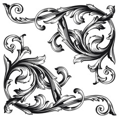 Classical baroque vector of vintage element for design. Decorative design element filigree calligraphy vector. You can use for wedding decoration of greeting card and laser cutting.