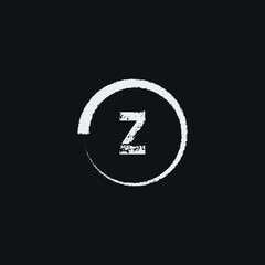 alphabet Z letter logo grunge brush logo icon design template
