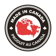 A made in canada label illustration.