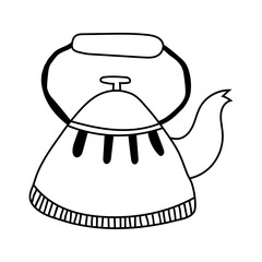 Kettle, teapot. Illustration on a white background. Item for designs