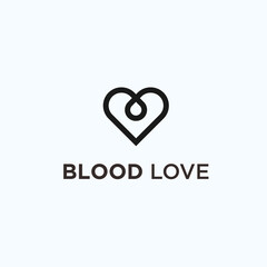 blood love logo. blood icon