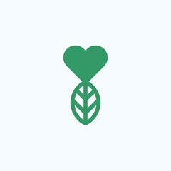 love leaf logo. love icon