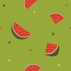 watermelon slices seamless background