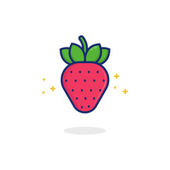 Illustration strawberry, the cute illustration used for web, for infographic, icon web or mobile app, presentation icon, etc, editable eps file