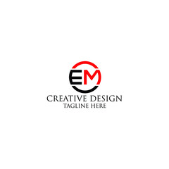 Abstract Letter em logo design template.