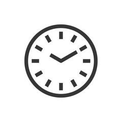 Round wall clock line style isolated vector icon. Linear pictograms on white background. Interface icon