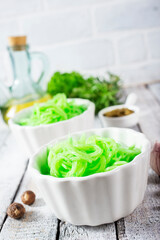 green noodles from vegetable