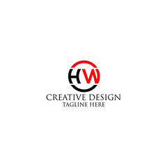 Abstract Letter HW logo design template.