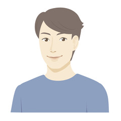 男性のイラスト / 普通の顔
