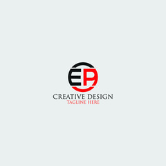 Abstract Letter EP logo design template.