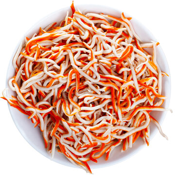 Rallado, popular Spanish appetizer made of surimi