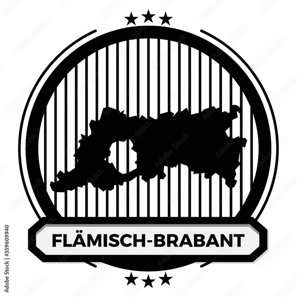 Sticker flemish brabant map label