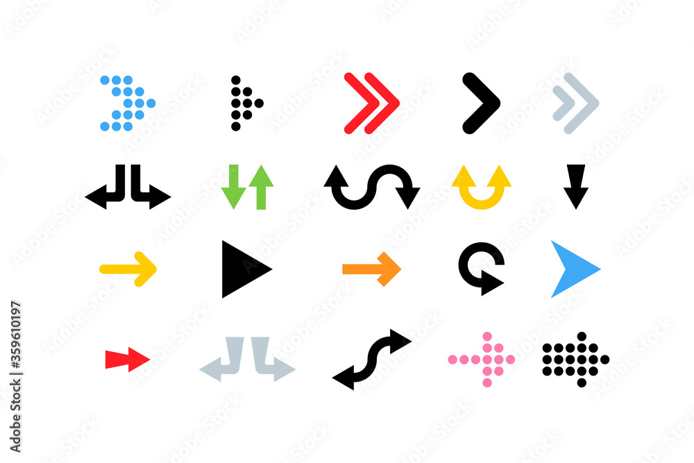 Canvas Prints arrow. arrows vector icons collection. black arrows icons, isolated on white background. cursor in a