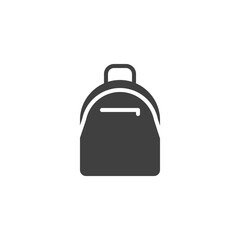 Backpack vector icon. Rucksack filled flat sign for mobile concept and web design. School bag glyph icon. Symbol, logo illustration. Vector graphics