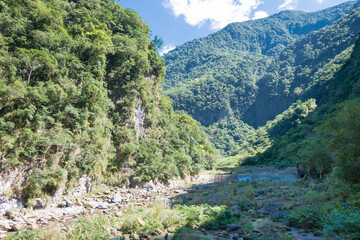 Shakadang Trail (Mysterious Valley Trail) at Taroko National Park. a famous tourist spot in Xiulin, Hualien, Taiwan.