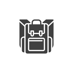 Knapsack, backpack vector icon. filled flat sign for mobile concept and web design. Hiking bag glyph icon. Symbol, logo illustration. Vector graphics