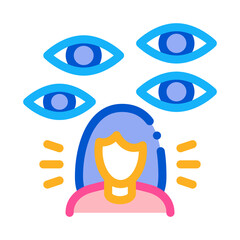eyes looking woman icon vector. eyes looking woman sign. color symbol illustration