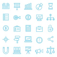 Set of business strategy icons
