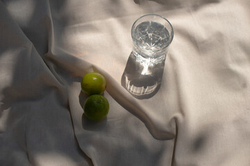 green lime in a glass