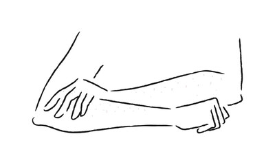 Obraz premium 腕にむだ毛がある女性のイラスト。