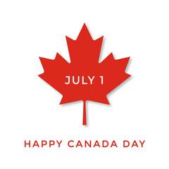 Happy Canada Day background, poster, card, banner design with the maple leaf. Vector illustration. Square format.
