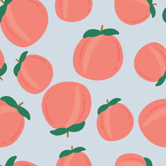 seamless pattern with hand drawn peach fruit. creative designs for fabric, wrapping, wallpaper, textile, apparel. vector illustration