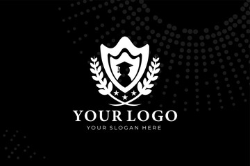Isolated black and white education Logogram