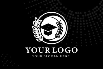 Isolated black and white education Logogram