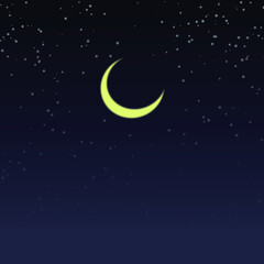 Obraz na płótnie Canvas Night Moon, Stars and Sky