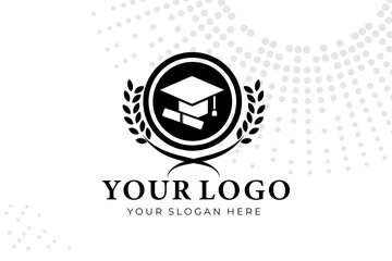 Isolated black and white education Logogram