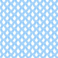 Beautiful seamless pattern with watercolor blue archs. Stock illustration.